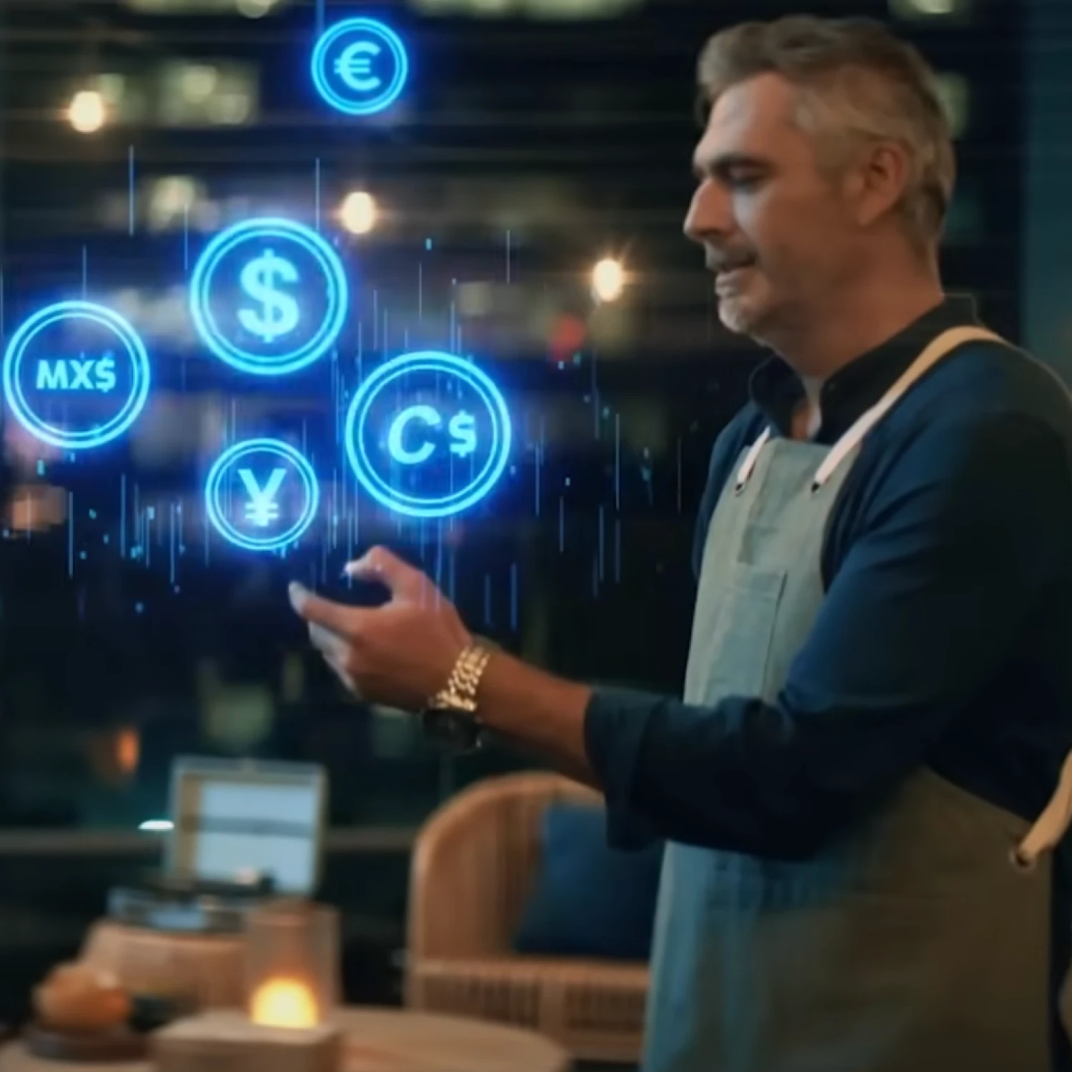 Man using app